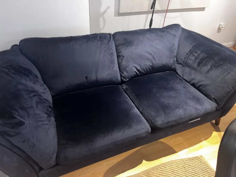 Finch Medium 3 Seater Sofa - Navy Blue - Velvet