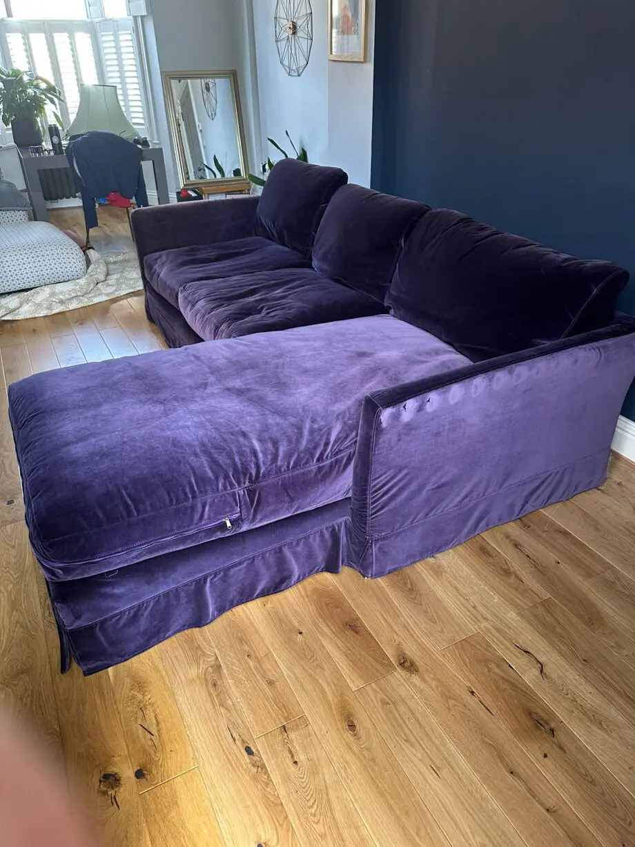 Sofa.com Otto medium chaise sofa in damsen smart velvet