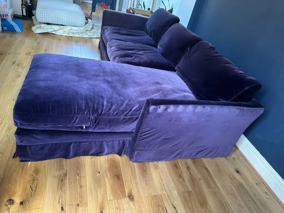 Sofa.com Otto medium chaise sofa in damsen smart velvet