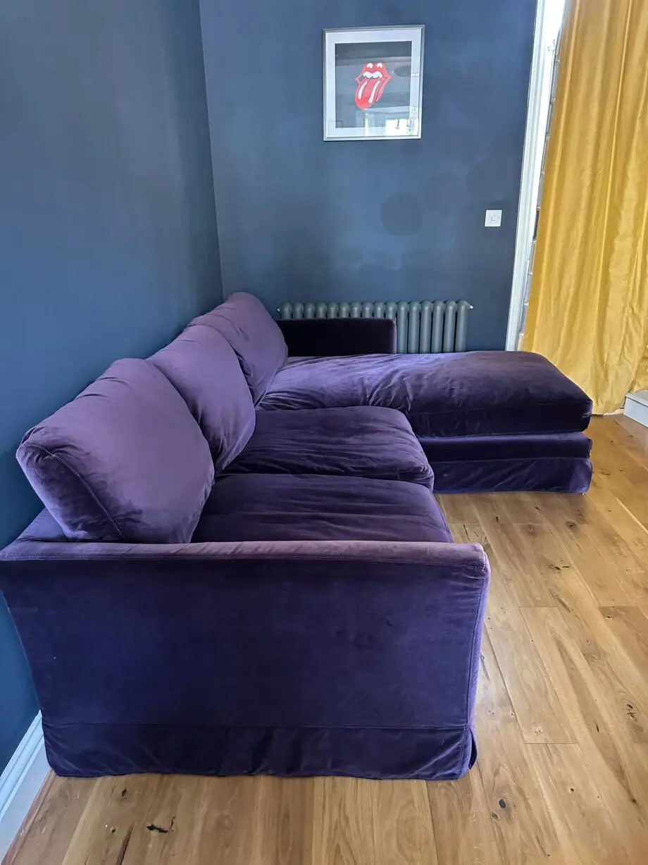 Sofa.com Otto medium chaise sofa in damsen smart velvet