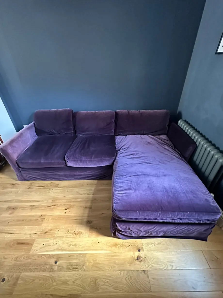 Sofa.com Otto medium chaise sofa in damsen smart velvet