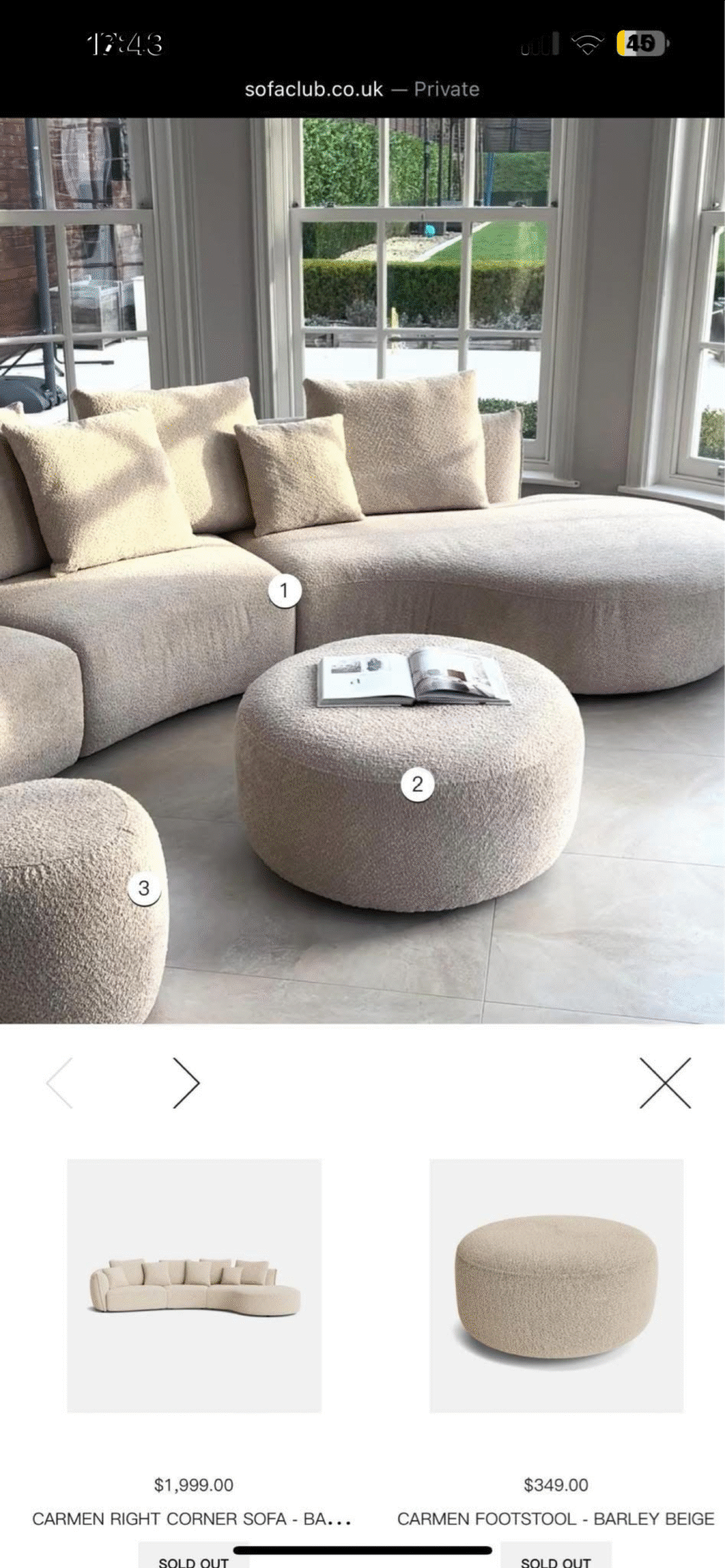 Sofa club carmen sofa left