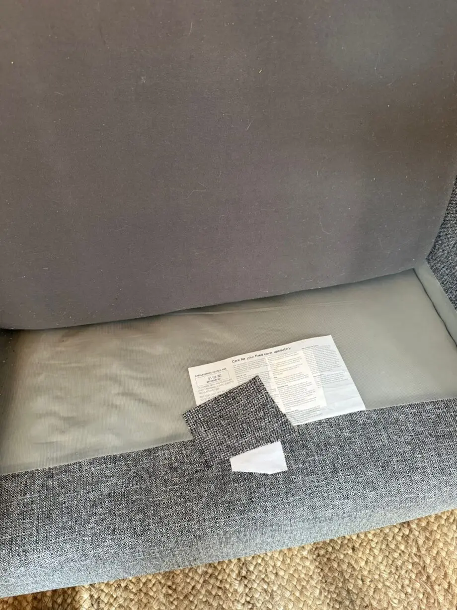 Marks & Spencer’s grey fabric 2 seater sofa. Bought brand new 3 years ago.