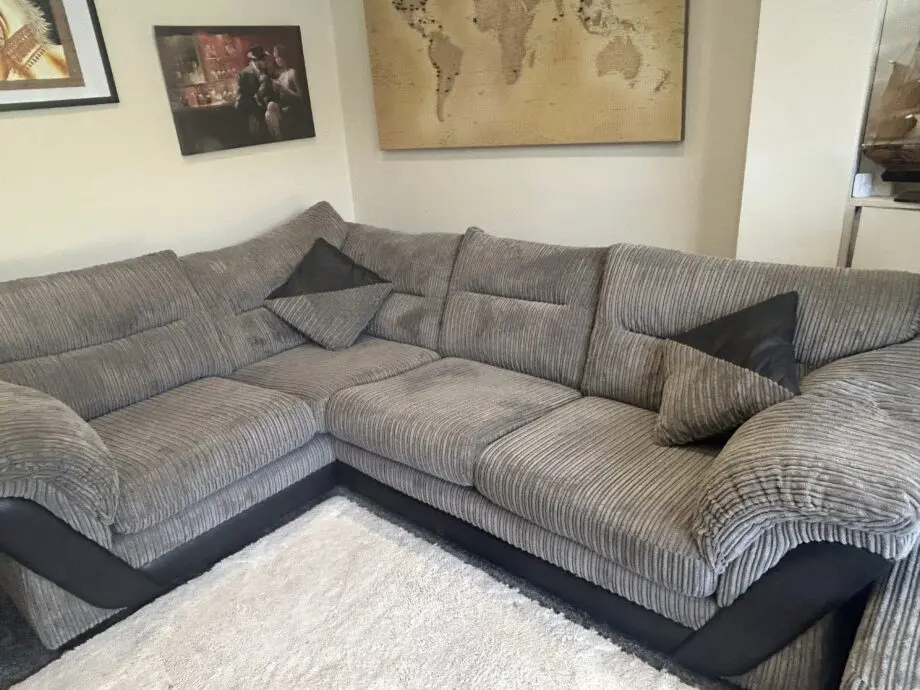 DFS Jumbo cord beige / brown sofa