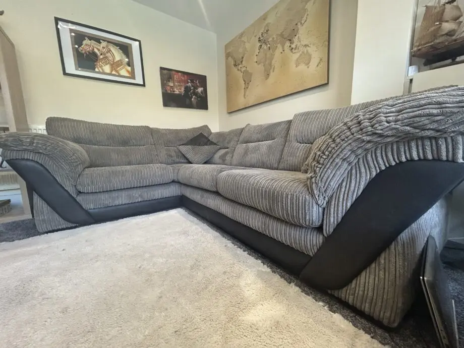 DFS Jumbo cord beige / brown sofa