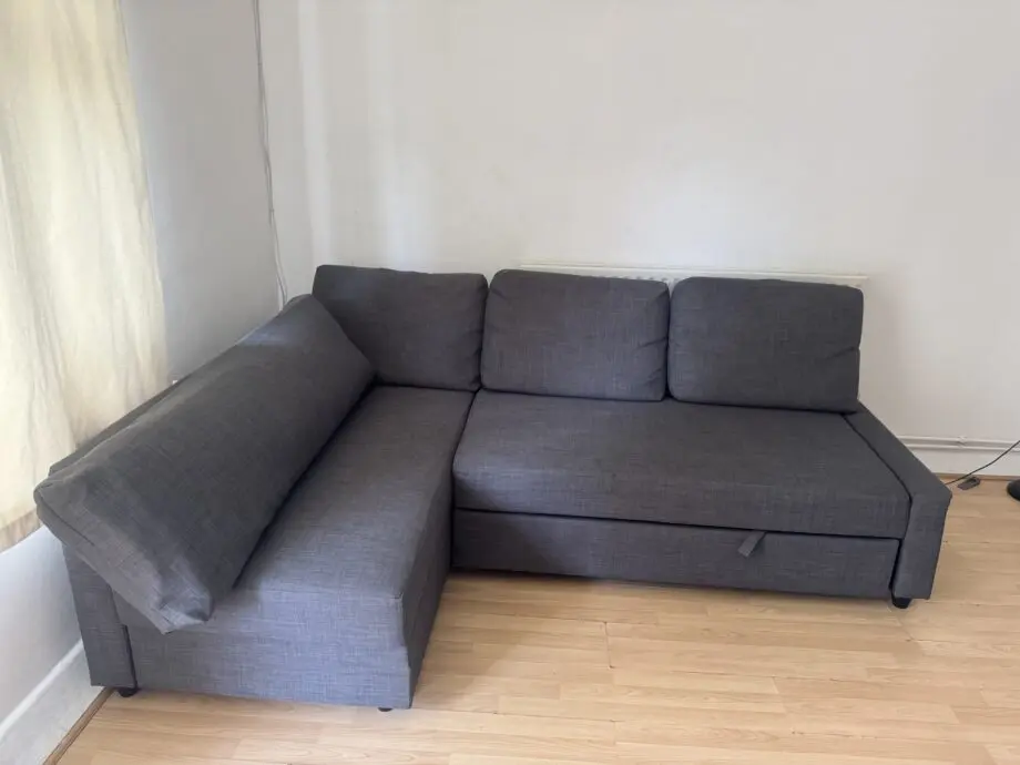 Friheten corner sofa bed dark grey