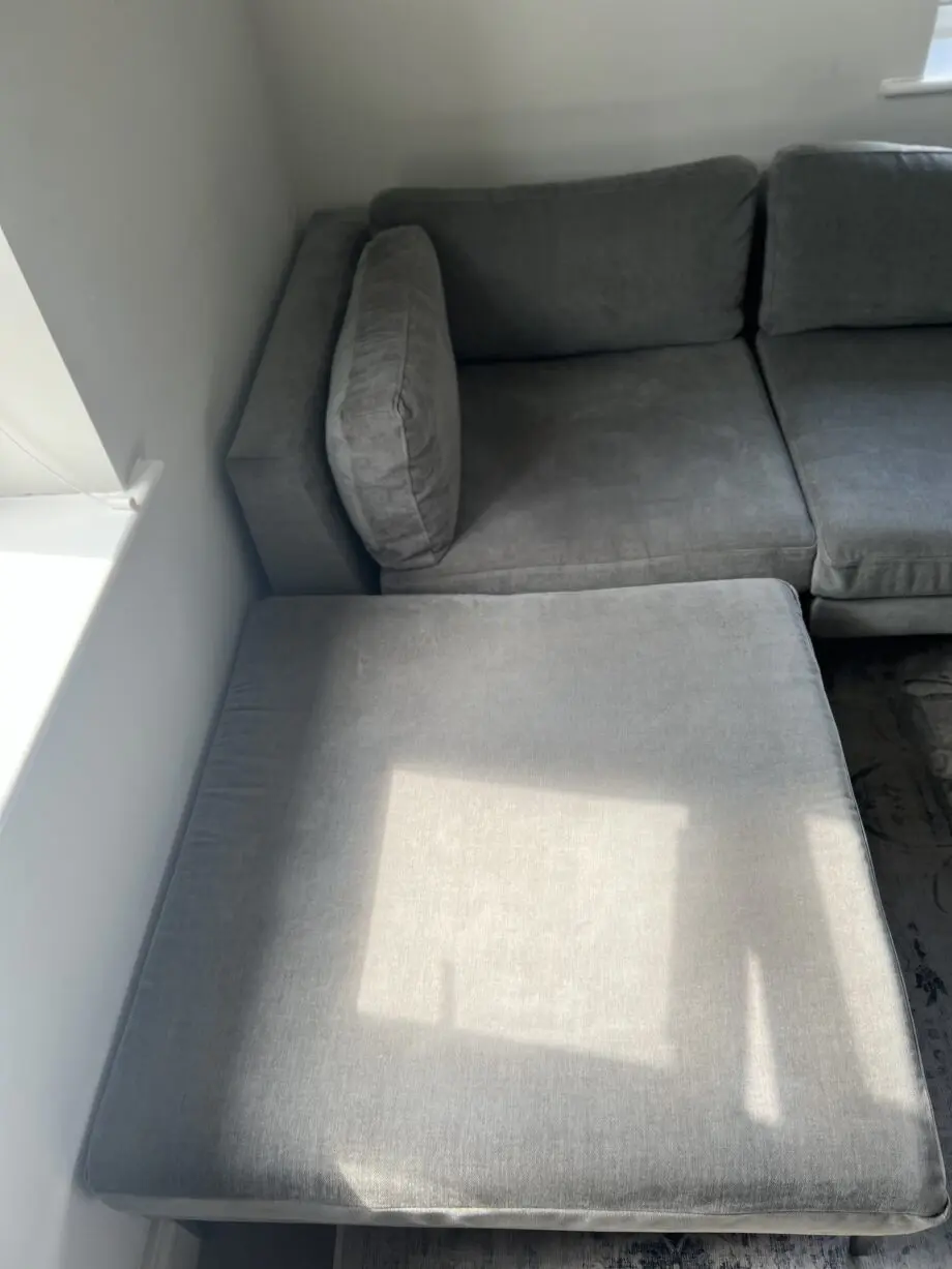 West Elm, Grey, Andes 3-Piece Ottoman Chaise Sofa and Footstool