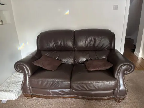 DFS brown 2 seater Leather sofa