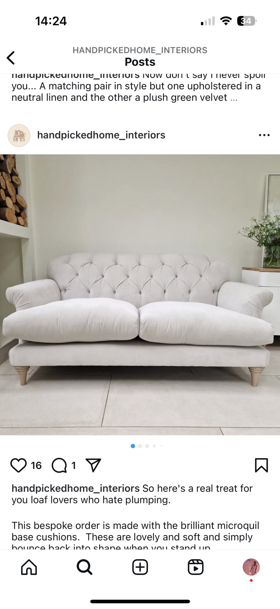 Loaf medium truffle in winter white clever velvet