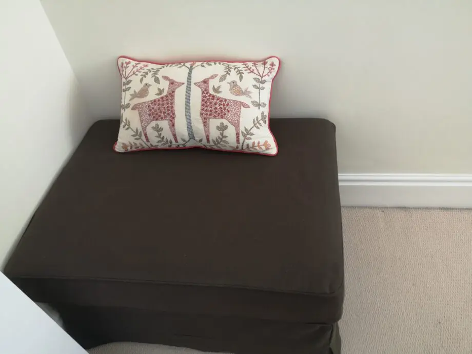 2xEktorp Ikea Svanby brown two seater sofa and storage footstool