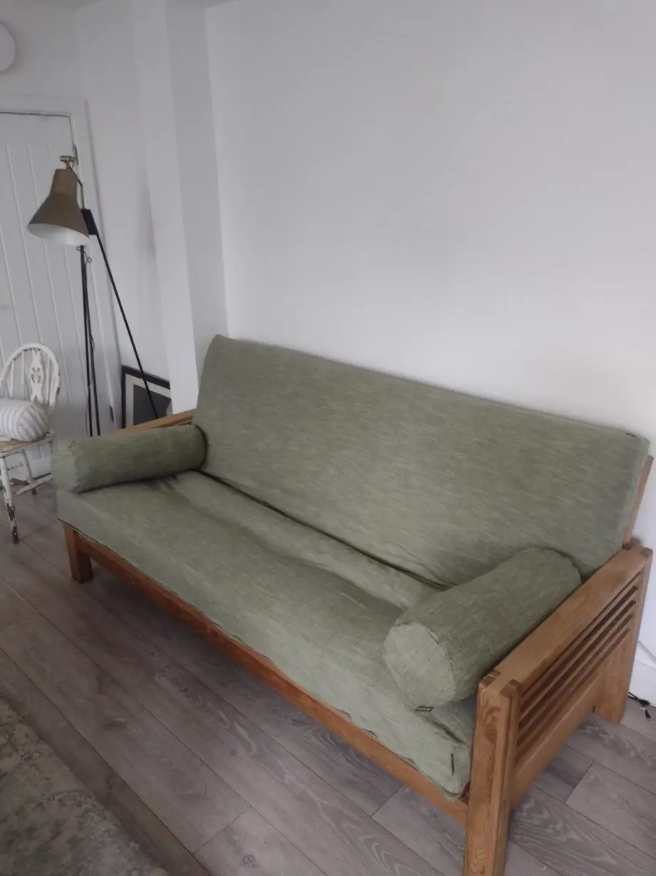 Oke - 3 Seater Sofa Bed Solid Oak Futon Company Brand New