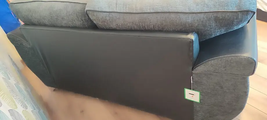 2 Seater grey/black fabric sofa