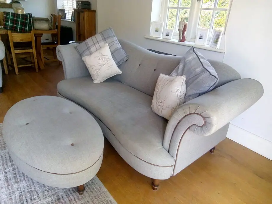 DFS Grey 3 seater sofa with matching footstool