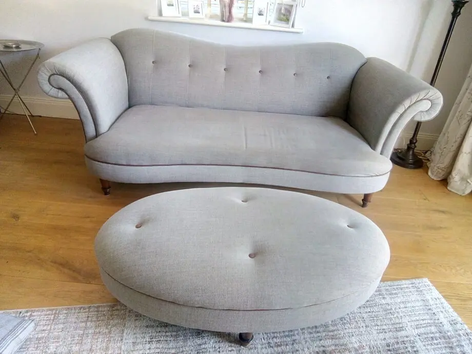 DFS Grey 3 seater sofa with matching footstool