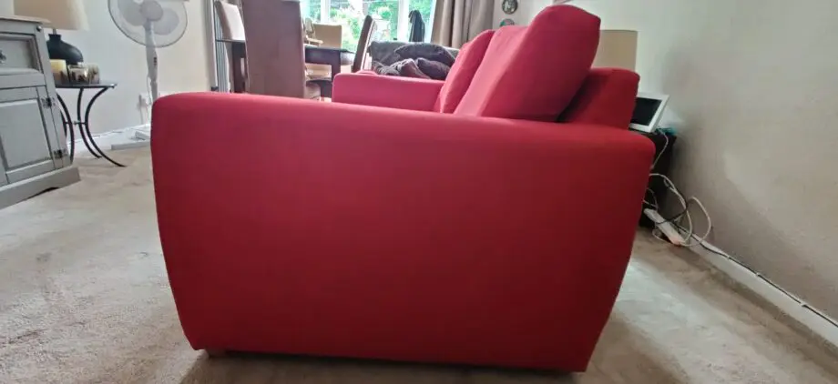 DFS Red Fabric 3 Seater Sofa - Immaculate Condition
