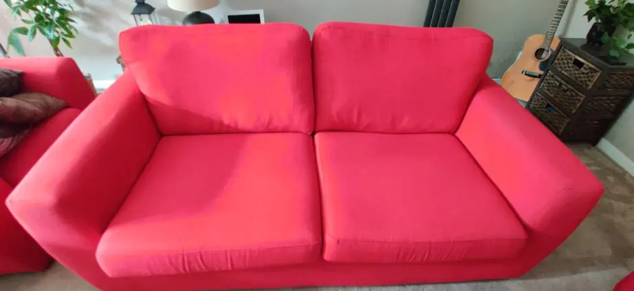 DFS Red Fabric 3 Seater Sofa - Immaculate Condition