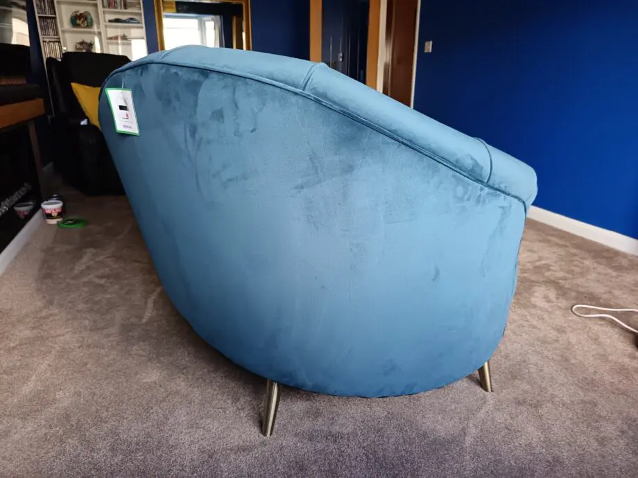 Sofology Perle 4 Seater Split Curved Sofa with Perle Designed Footstool