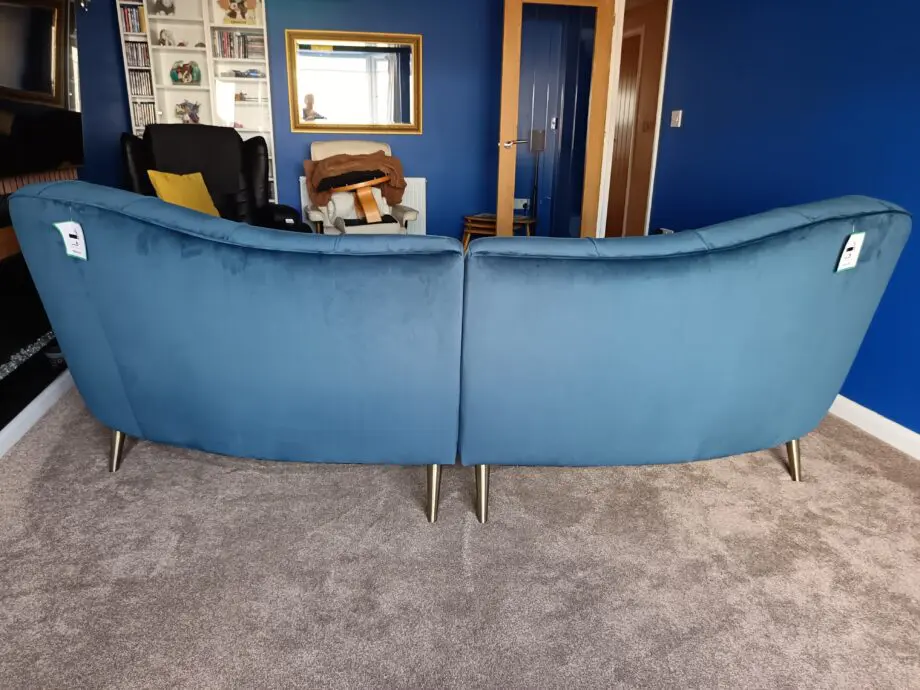 Sofology Perle 4 Seater Split Curved Sofa with Perle Designed Footstool