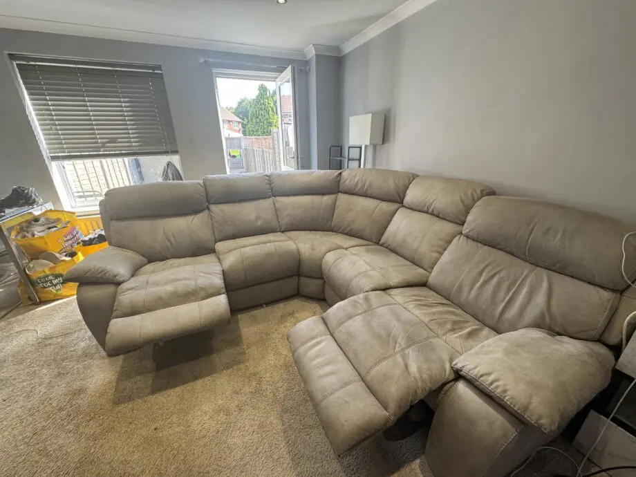 Furniture village Grey corner power recliner