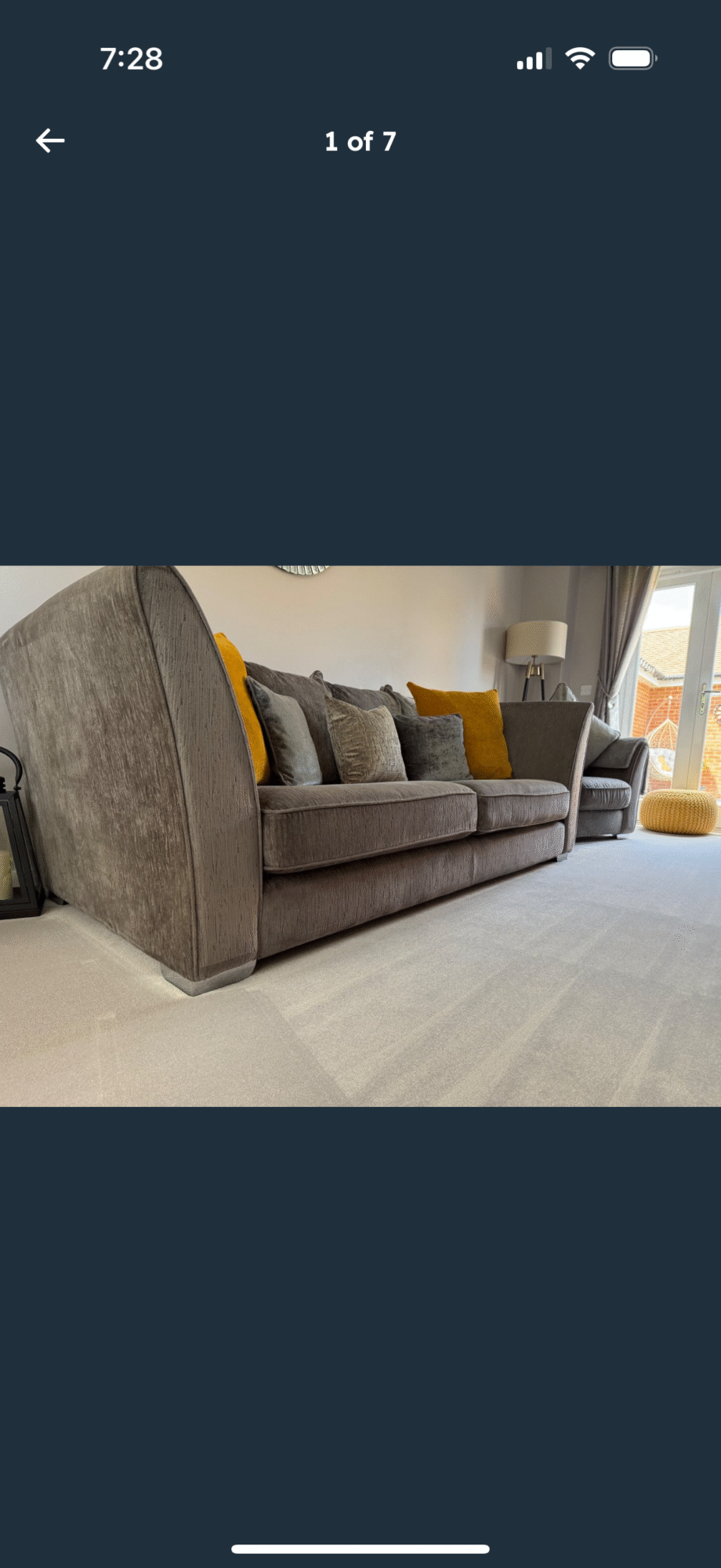 DFS - Grey 3 seater sofa & arm chair