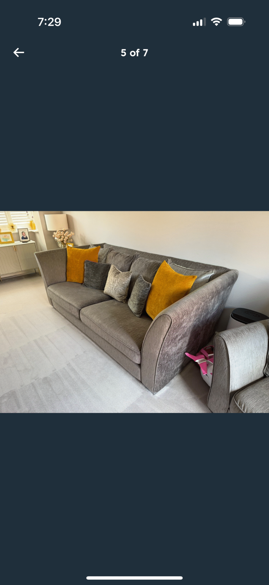 DFS - Grey 3 seater sofa & arm chair