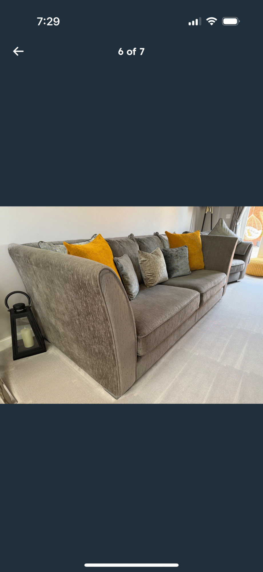 DFS - Grey 3 seater sofa & arm chair