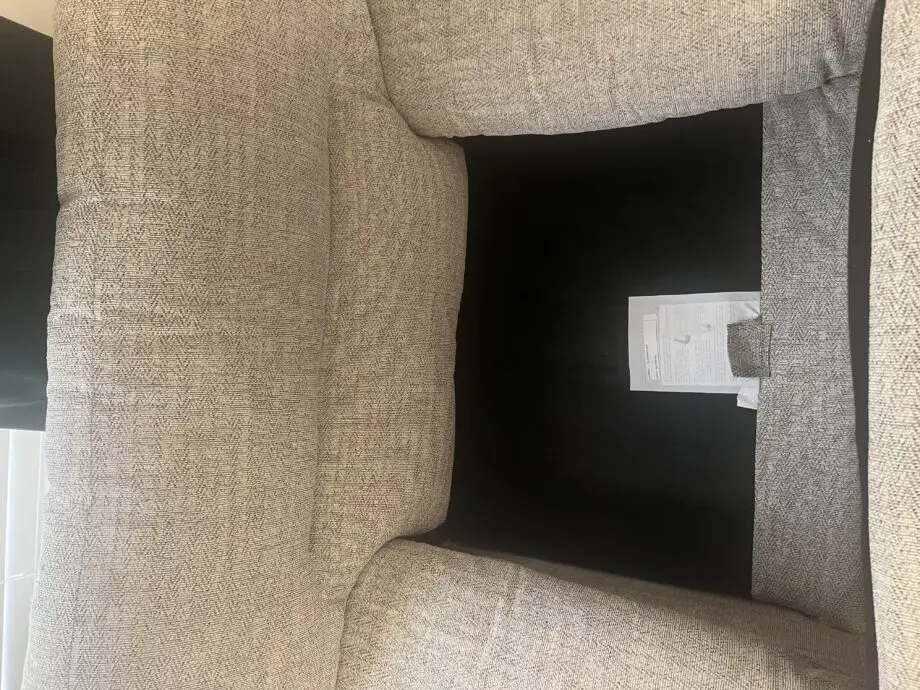 Oak furniture land Morgan armchair love seat in silver fabric
