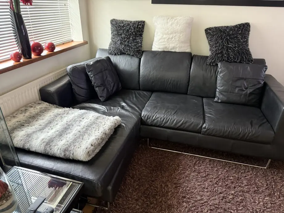 Dwell Black Left Hand Facing Corner Sofa
