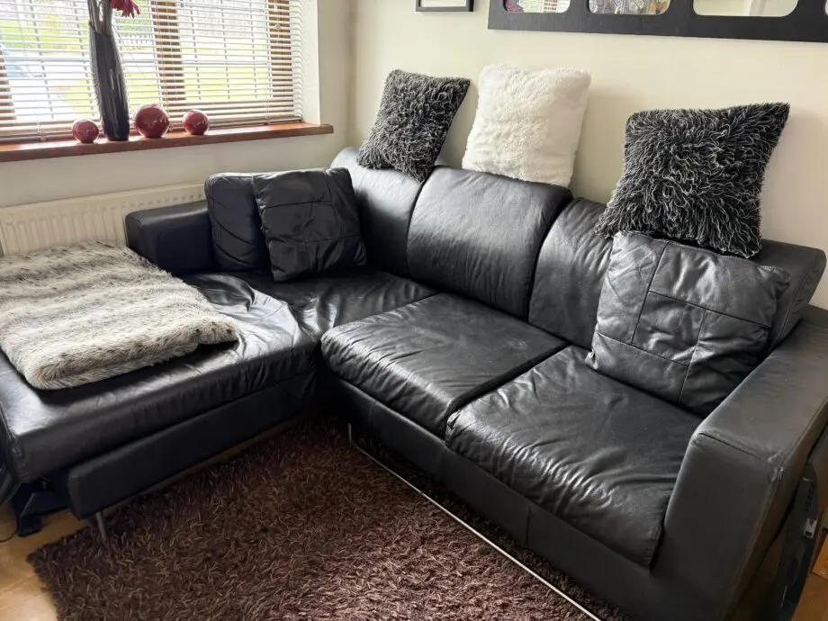 Dwell Black Left Hand Facing Corner Sofa