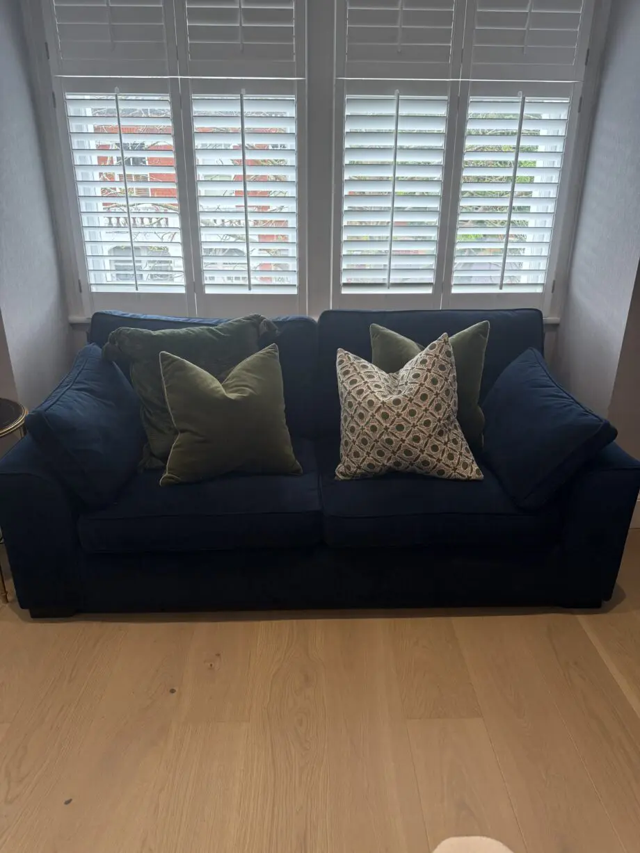 Pair of The Lounge Co. Josie 3-seater Sofas in Dark Blue / Navy Velvet