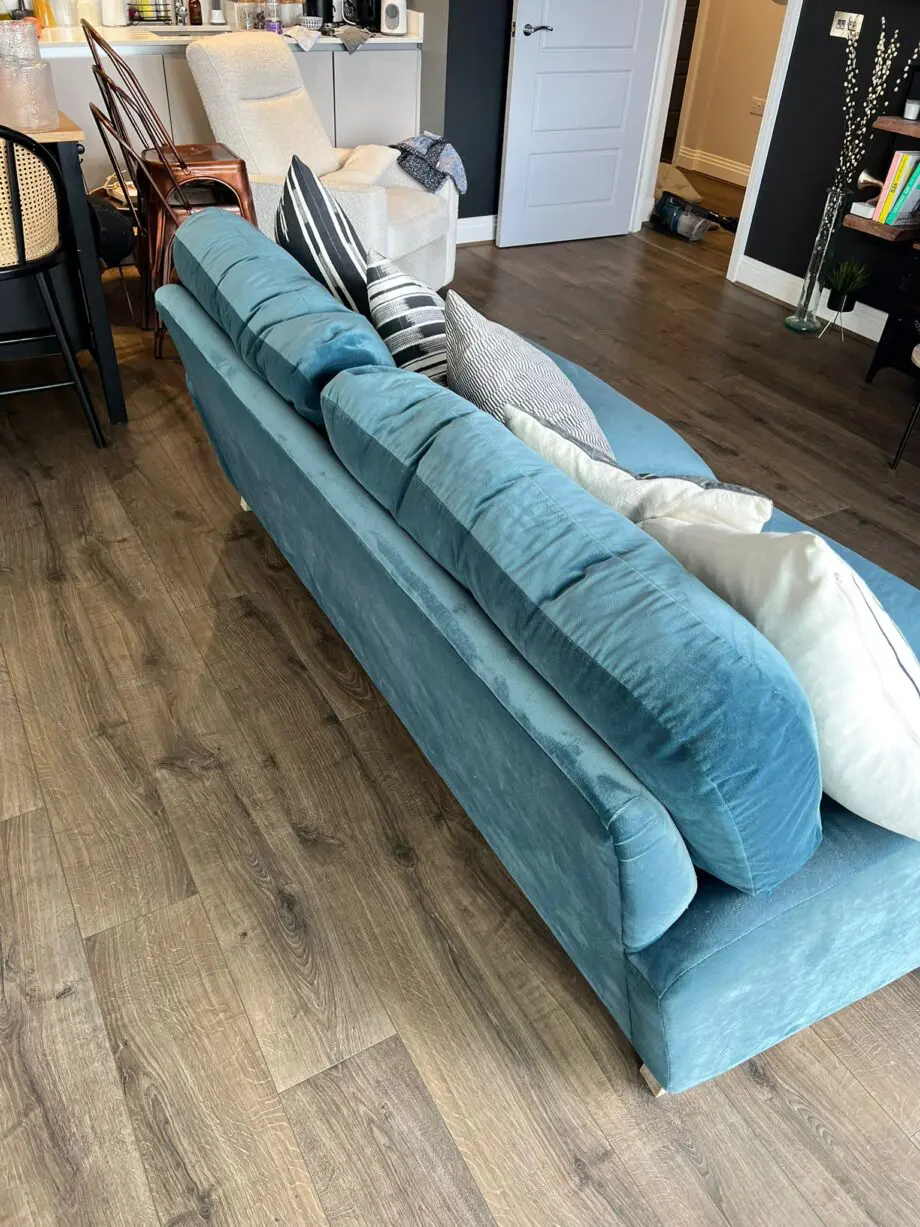 Loaf Sugar Bum Large Teal Sofa in Clever Velvet