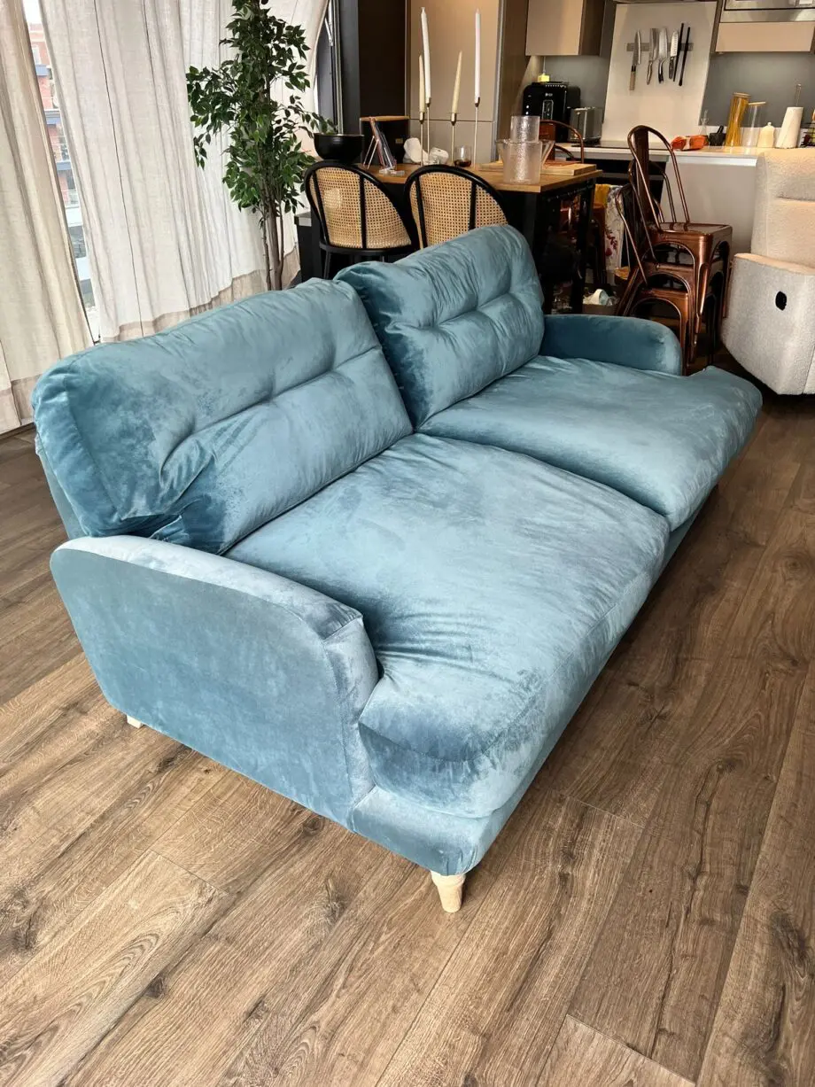 Loaf Sugar Bum Large Teal Sofa in Clever Velvet