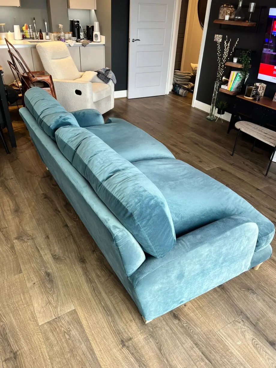 Loaf Sugar Bum Large Teal Sofa in Clever Velvet