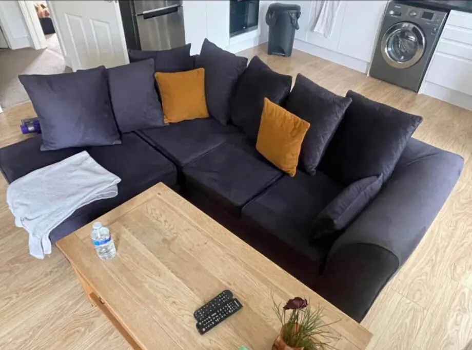Grey L shape sofa