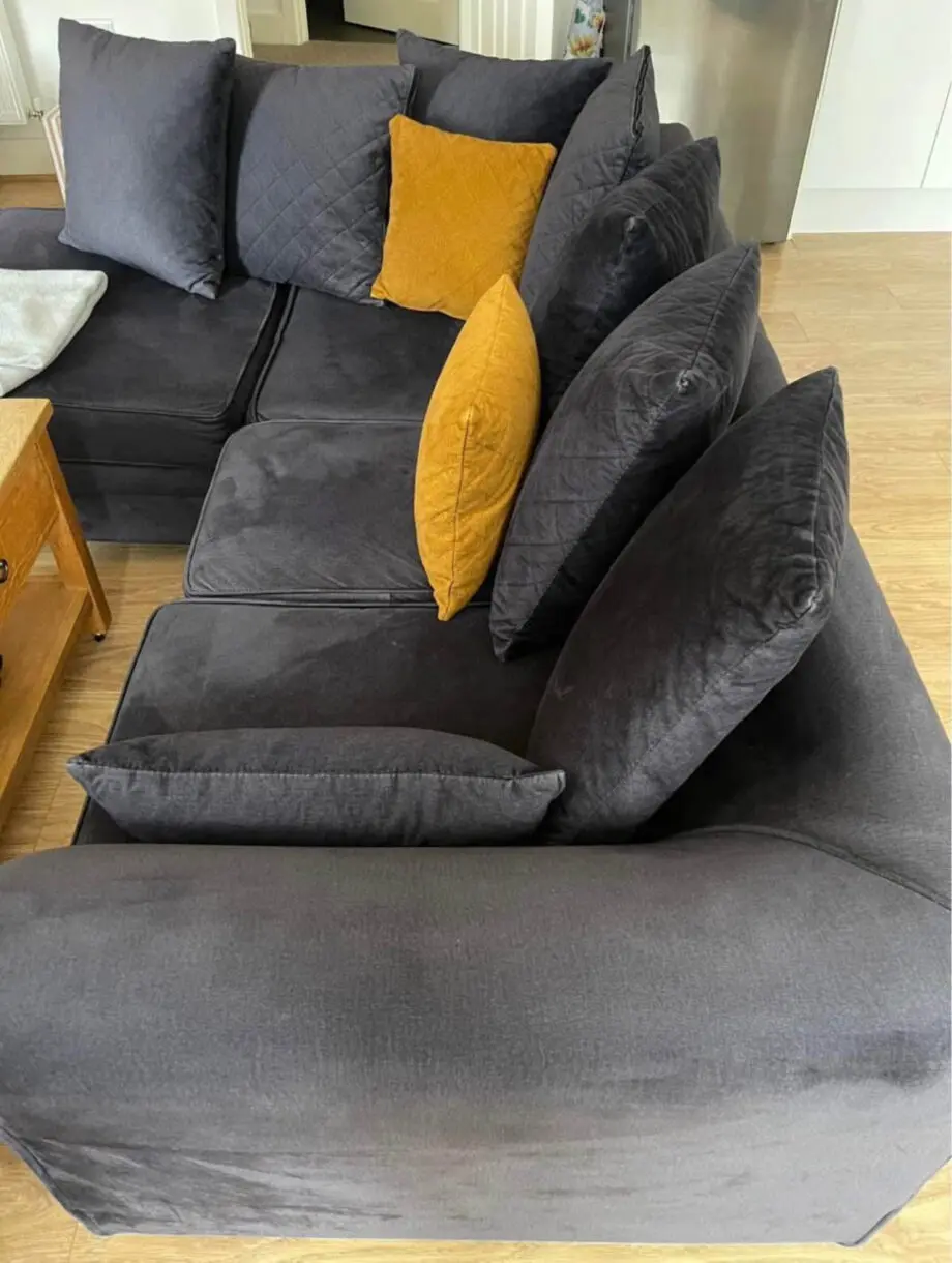 Grey L shape sofa
