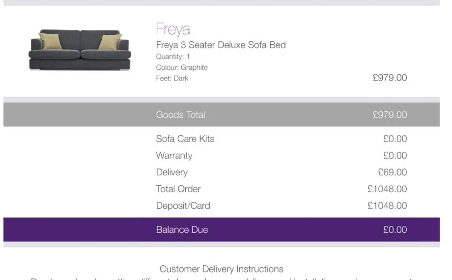DFS grey 3-seater sofa bed