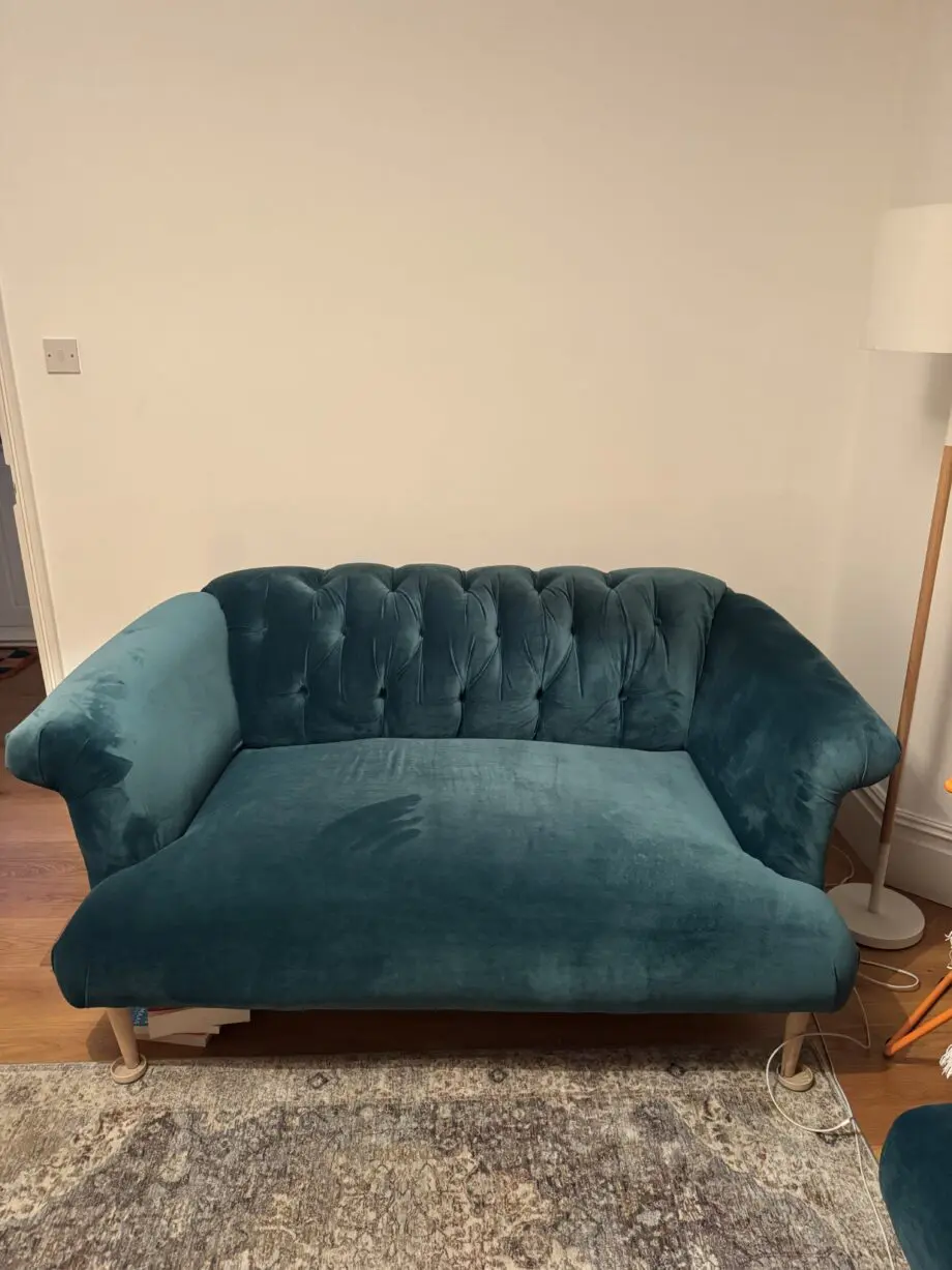 Teal Loaf sofa and chair set