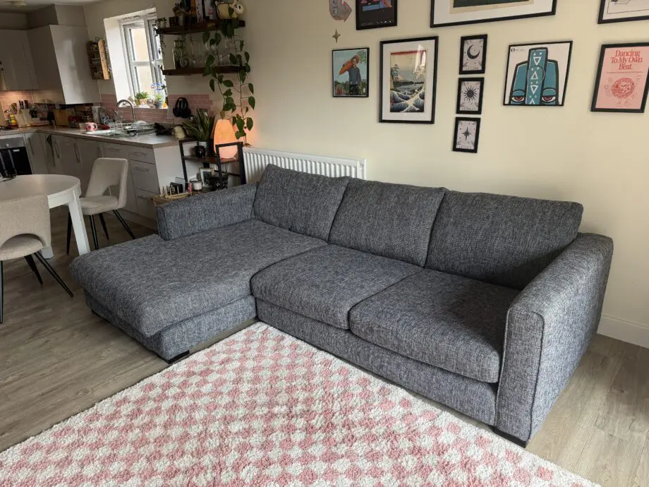 Sofology Majestica Luxe Chenille Grey Mix, 3 Seater With Left Hand Facing Chaise