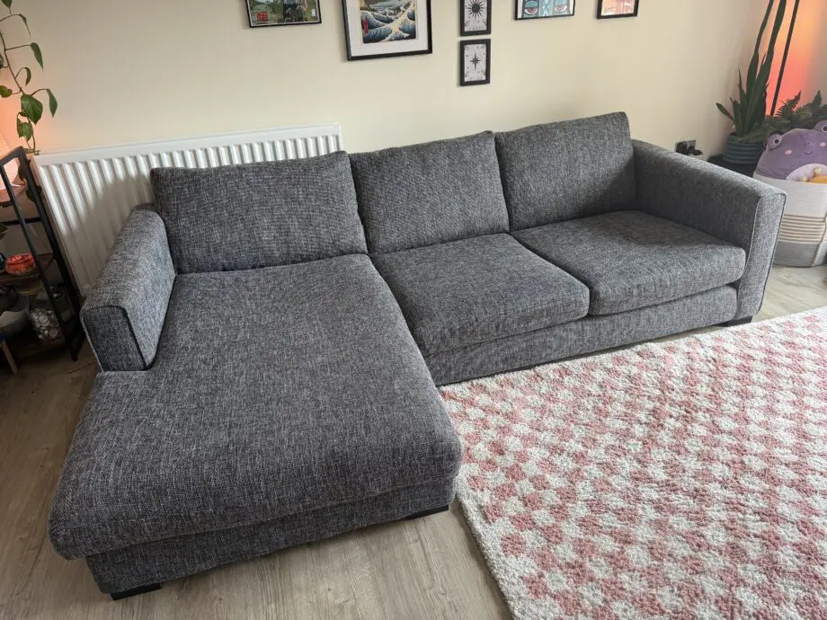 Sofology Majestica Luxe Chenille Grey Mix, 3 Seater With Left Hand Facing Chaise