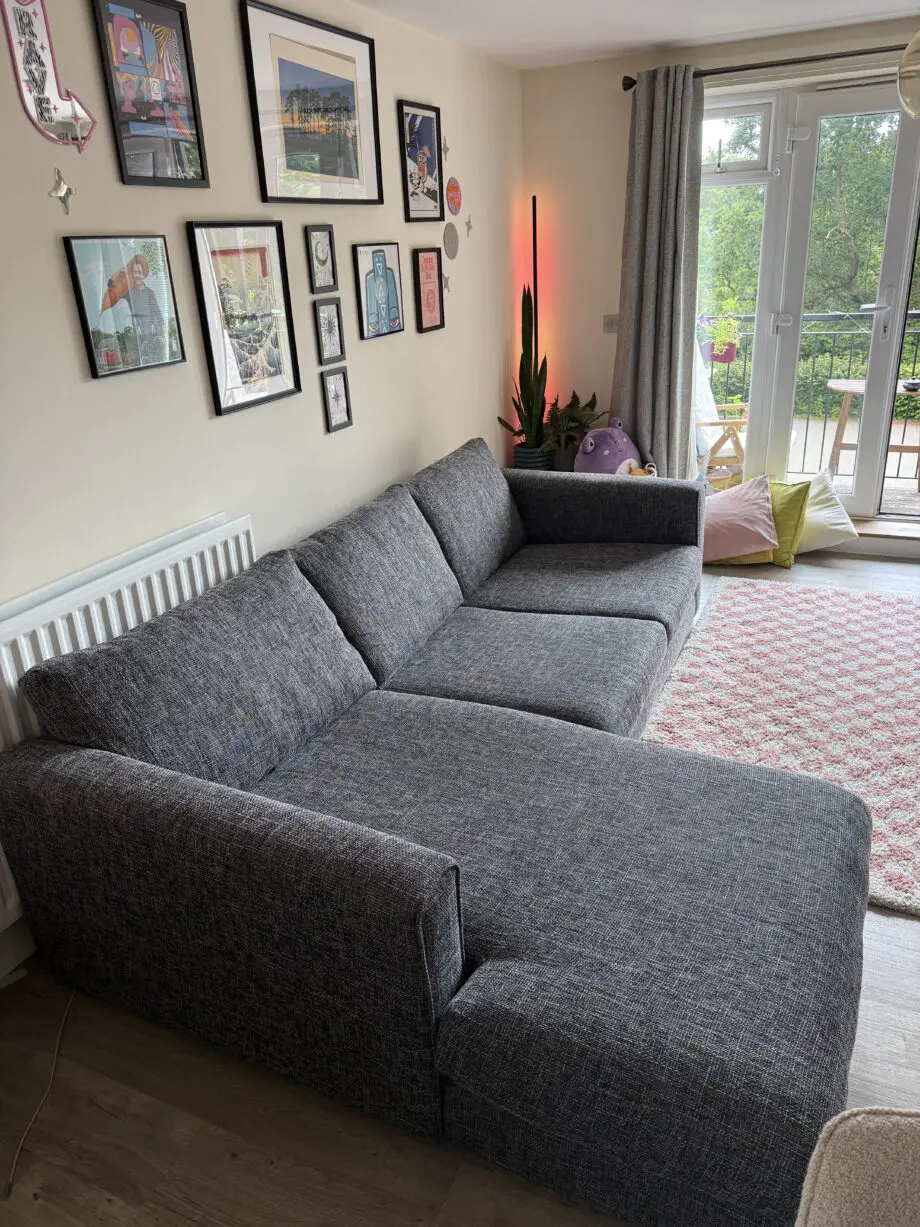 Sofology Majestica Luxe Chenille Grey Mix, 3 Seater With Left Hand Facing Chaise