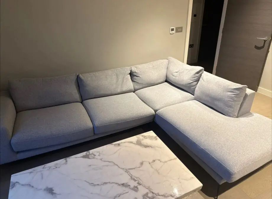DFS L Side Facing Large Grey Sofa For Sale