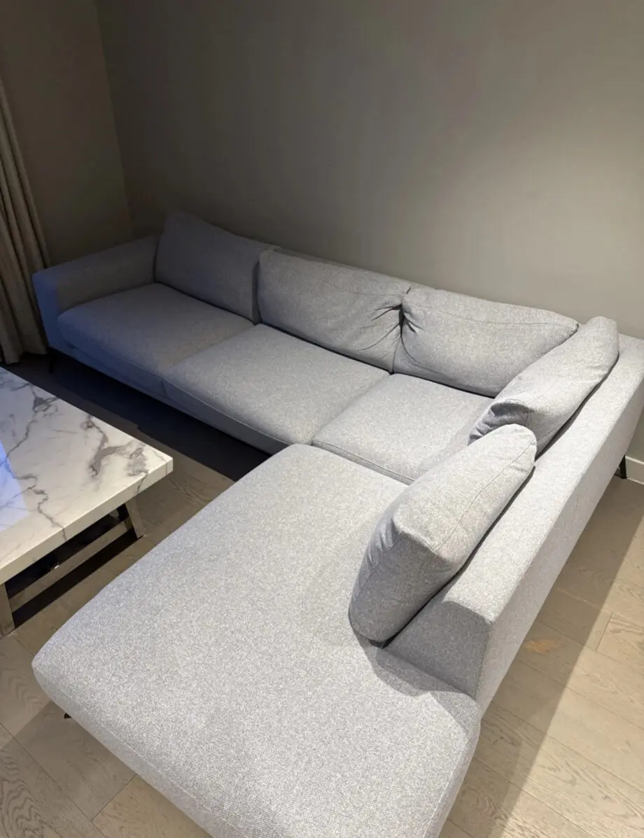 DFS L Side Facing Large Grey Sofa For Sale