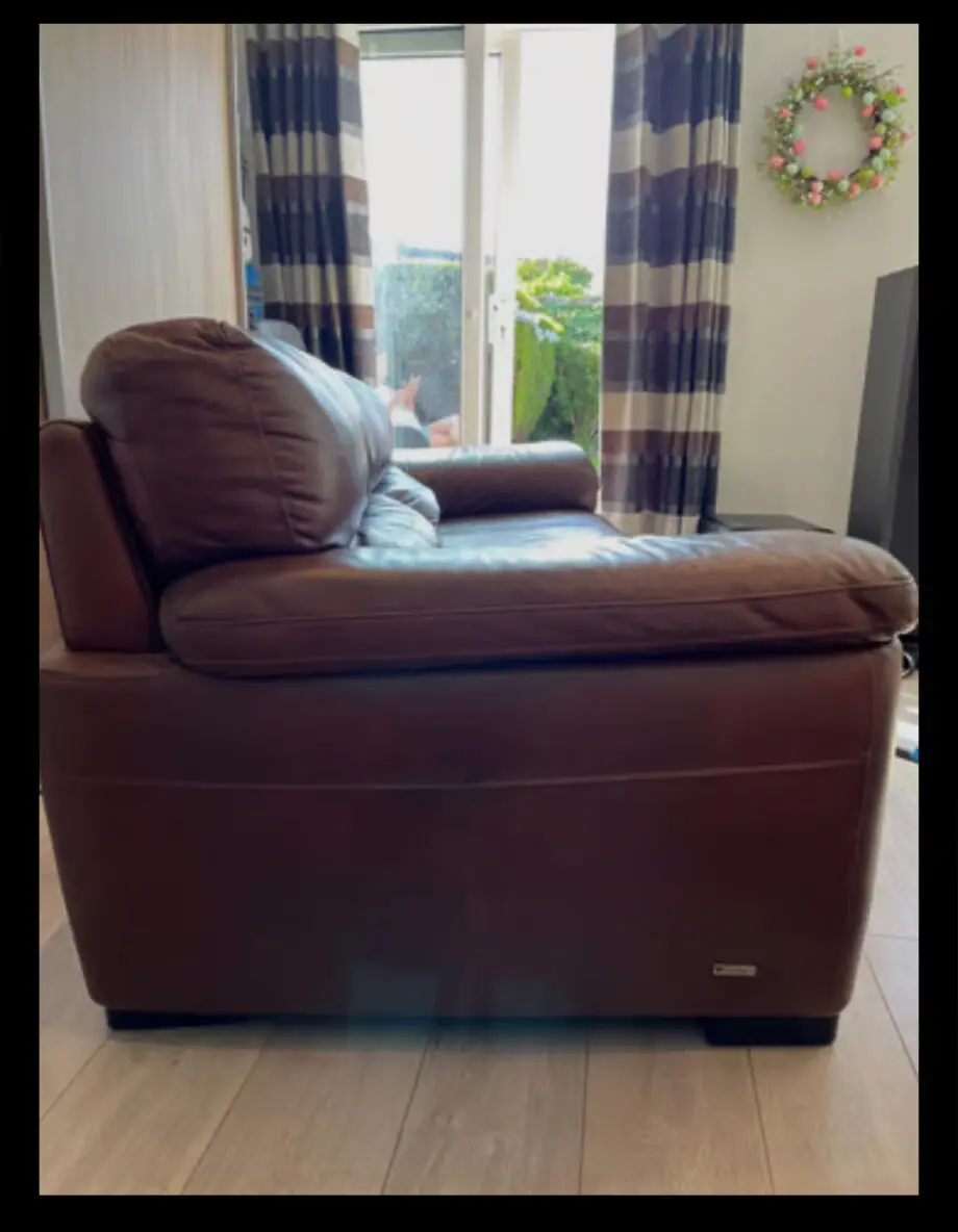 Sofology VANTAGE WINCHESTER BROWN 3 seater leather sofa - like new