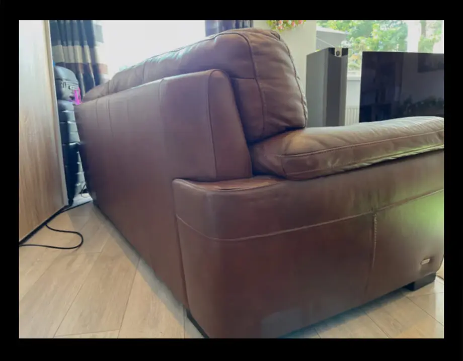 Sofology VANTAGE WINCHESTER BROWN 3 seater leather sofa - like new