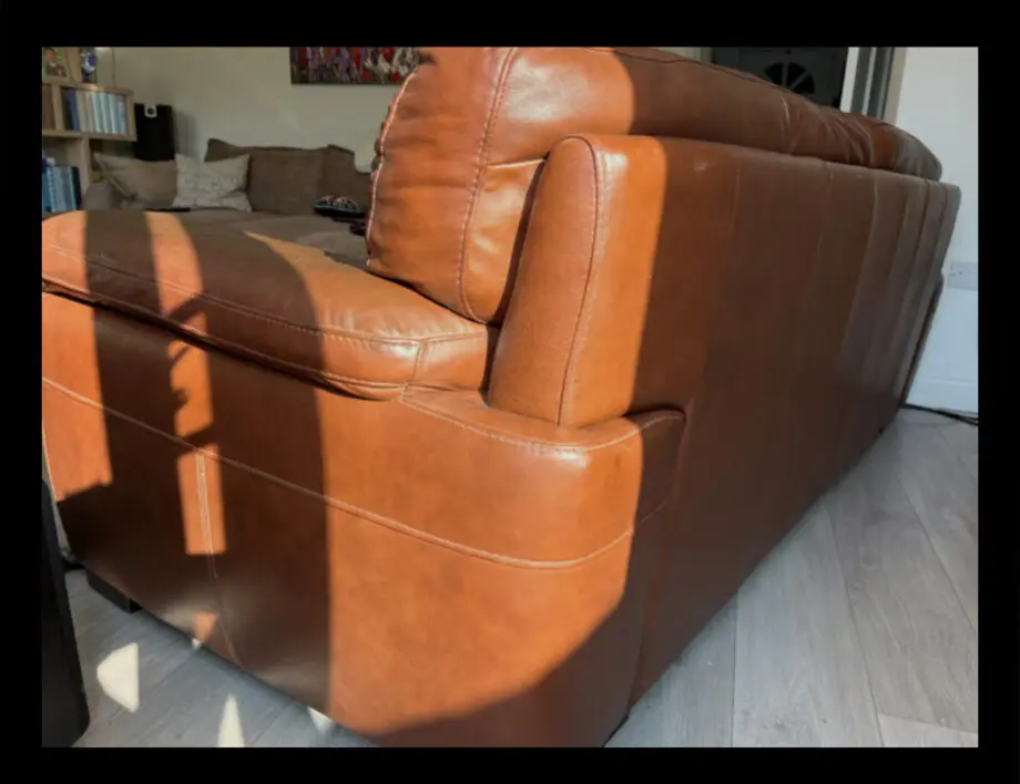 Sofology VANTAGE WINCHESTER BROWN 3 seater leather sofa - like new