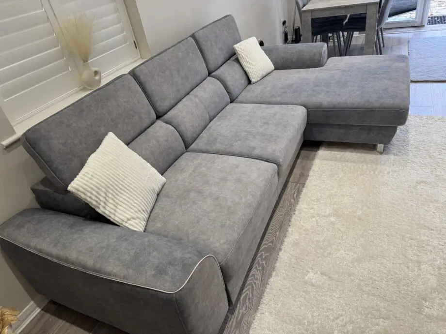 Grey Corner Sofa Bed with Storage