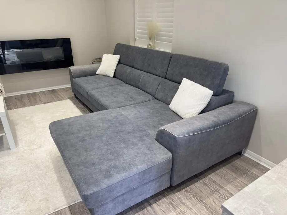 Grey Corner Sofa Bed with Storage