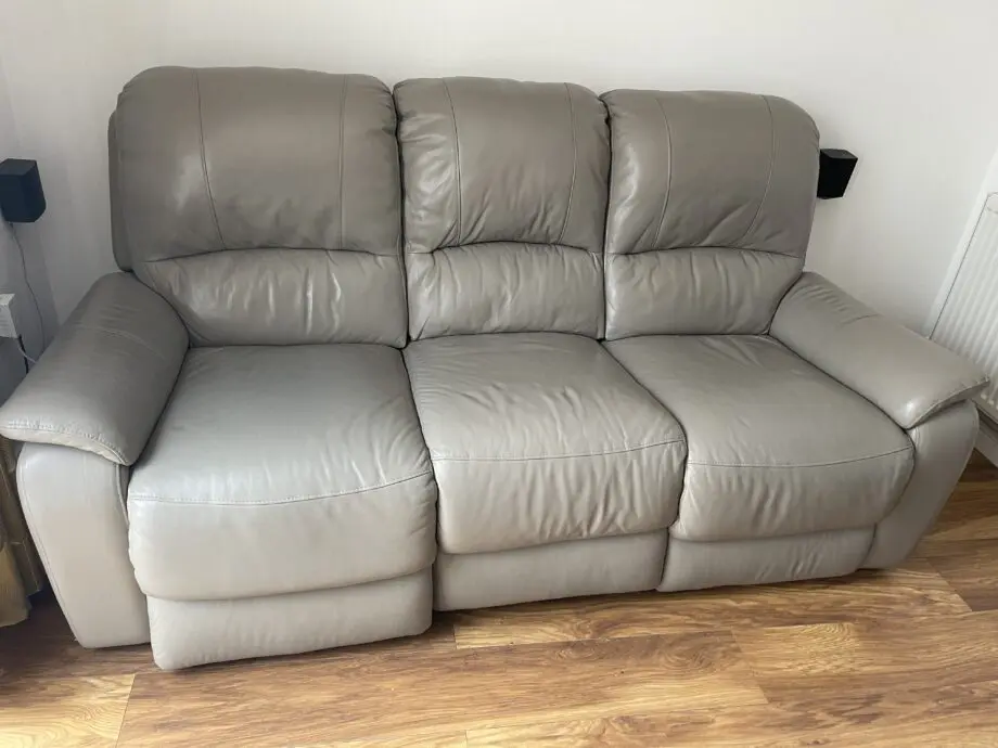 Electric Recliner Leather three seater sofa- good as new