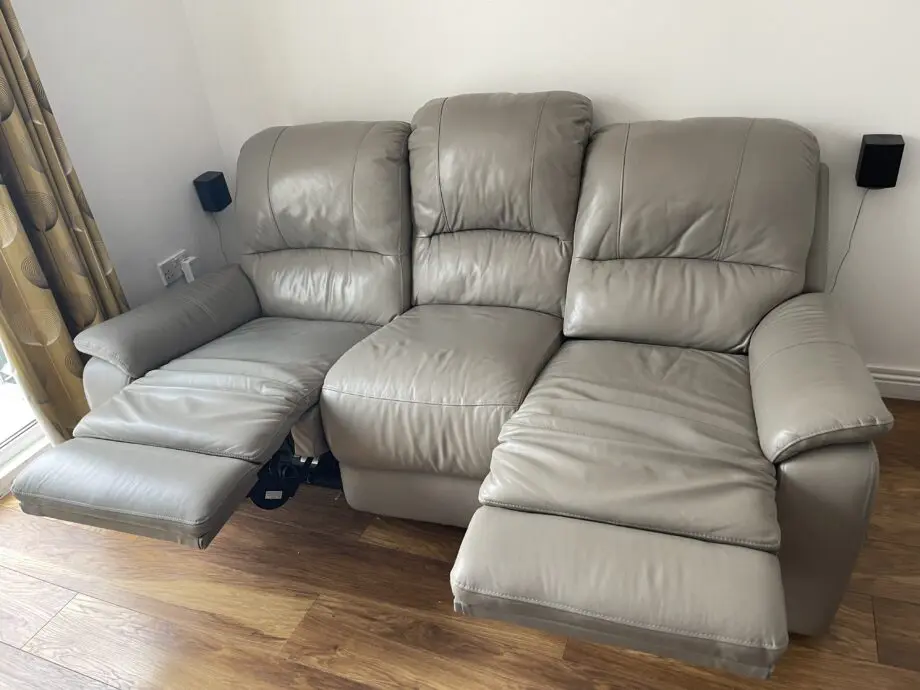 Electric Recliner Leather three seater sofa- good as new