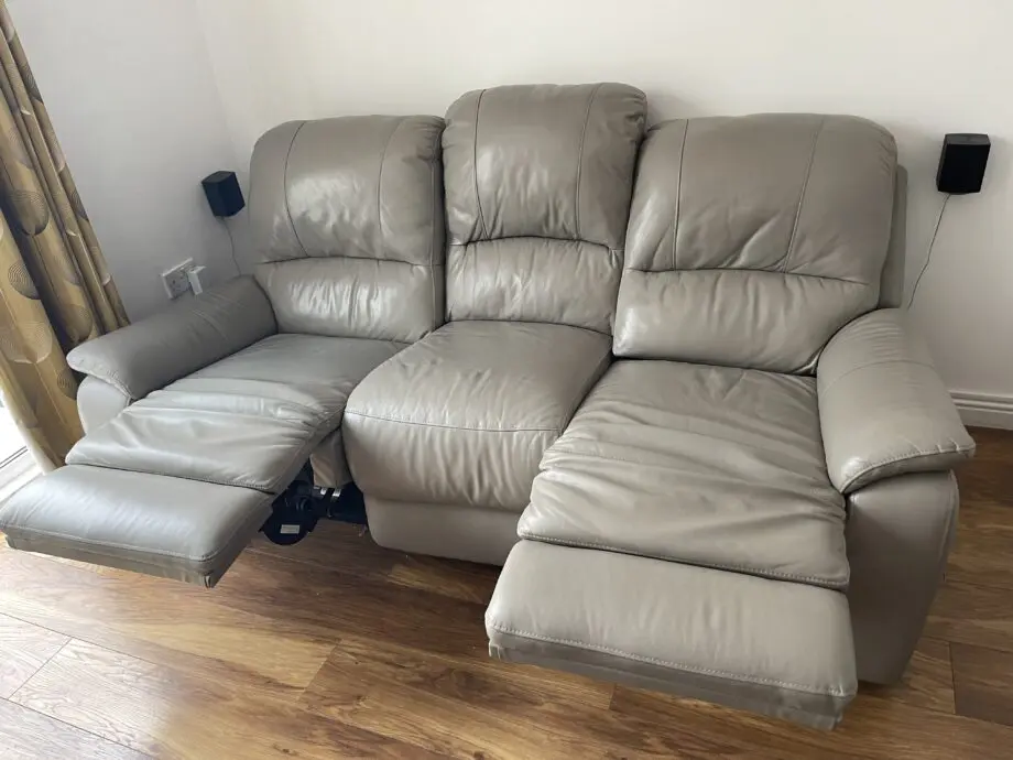 Electric Recliner Leather three seater sofa- good as new